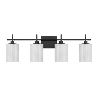 4-Light Bathroom Vanity Light in Matte Black