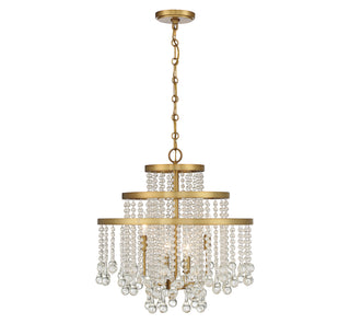 Luna 4-Light Chandelier in Warm Brass