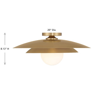 Sherrer 1-Light Ceiling Light in Warm Brass