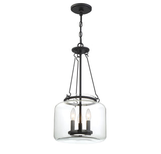 Akron 3-Light Pendant in Matte Black