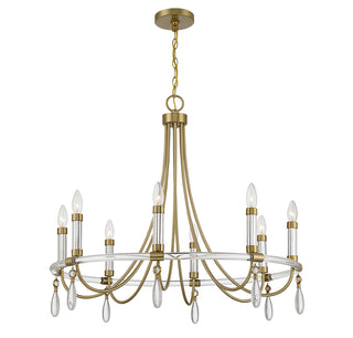 Mayfair 8-Light Chandelier in Warm Brass and Chrome