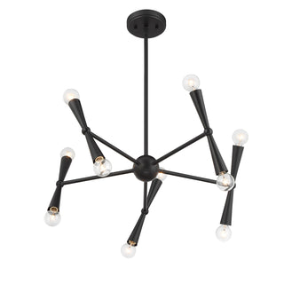 10-Light Chandelier in Matte Black