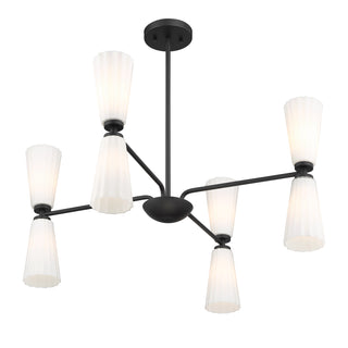 8-Light Chandelier in Matte Black