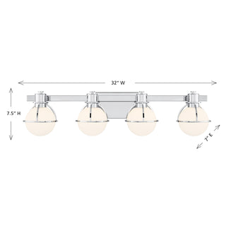 Pierce 4-Light Bathroom Vanity Light in Chrome