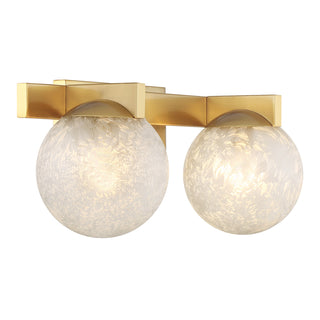 Darien 2-Light Bathroom Vanity Light in Warm Brass