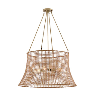 Longleaf 4-Light Outdoor Chandelier in Burnished Brass