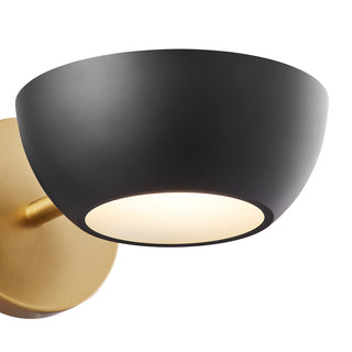 1-Light Wall Sconce in Matte Black and Natural Brass