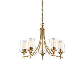 Octave 5-Light Chandelier in Warm Brass