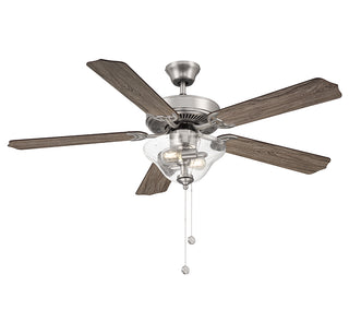 52" 2-Light Ceiling Fan in Brushed Nickel