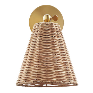 1-Light Wall Sconce in Natural Brass (Set of 2)