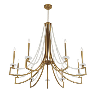 Helen 9-Light Chandelier in Warm Brass