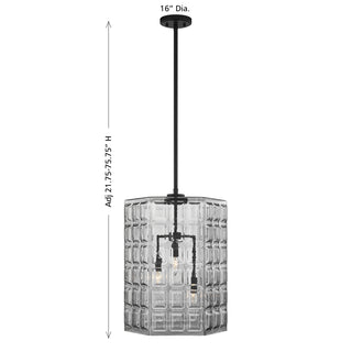 Reddick 3-Light Pendant in Matte Black