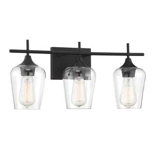 Octave 3-Light Bathroom Vanity Light in Black