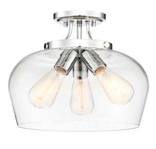 Octave 3-Light Ceiling Light in Polished Chrome