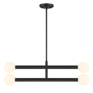4-Light Chandelier in Matte Black