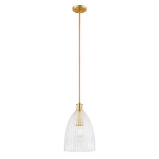 1-Light Pendant in Natural Brass