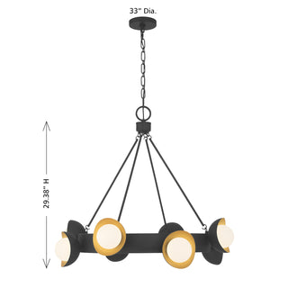 Pierson 8-Light Chandelier in Black Cashmere and True Gold