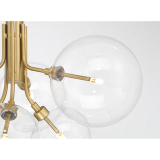 6-Light Chandelier in Natural Brass
