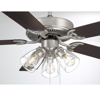 52" 3-Light Ceiling Fan in Brushed Nickel