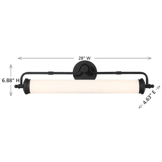 Keller 28" LED Bathroom Vanity Light in Black Lustre