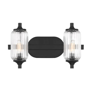Holton 2-Light Bathroom Vanity Light in Matte Black