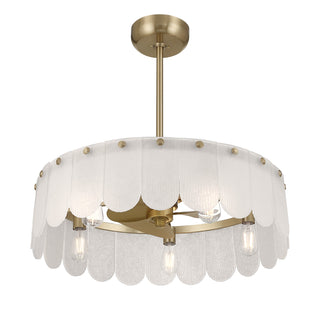Ashton 5-Light Fan D'Lier in Noble Brass