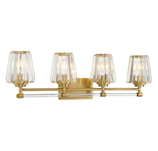 Garnet 4-Light Bathroom Vanity Light in Warm Brass