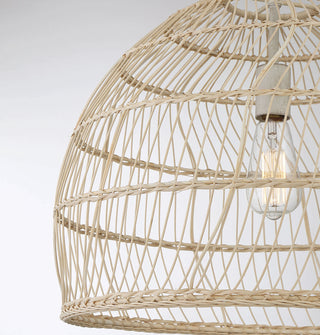 1-Light Pendant in Natural Rattan with A Matching Socket