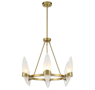 Nouvel 6-Light Chandelier in Warm Brass