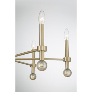 Crescent 6-Light Chandelier in Noble Brass