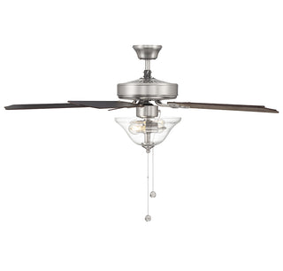 52" 2-Light Ceiling Fan in Brushed Nickel