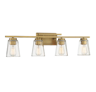 Calhoun 4-Light Bathroom Vanity Light in Warm Brass