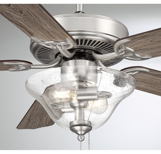 52" 2-Light Ceiling Fan in Brushed Nickel