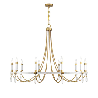 Mayfair 10-Light Chandelier in Warm Brass and Chrome