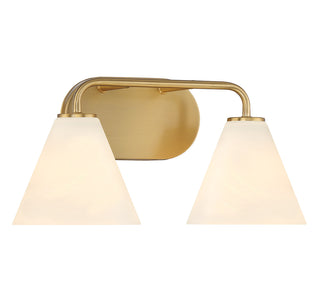 Blair 2-Light Bathroom Vanity Light in Warm Brass