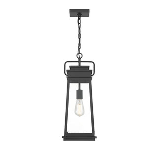 Boone 1-Light Outdoor Hanging Lantern in Matte Black