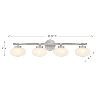 Barrow 4-Light Bathroom Vanity Light in Satin Nickel