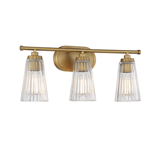 Chantilly 3-Light Bathroom Vanity Light in Warm Brass