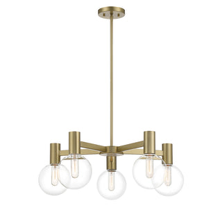 Wright 5-Light Chandelier in Warm Brass
