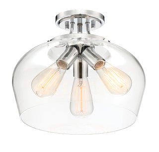 Octave 3-Light Ceiling Light in Polished Chrome