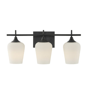Octave 3-Light Bathroom Vanity Light in Matte Black