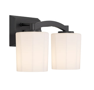 Whitney 2-Light Bathroom Vanity Light in Matte Black