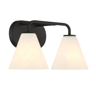 Blair 2-Light Bathroom Vanity Light in Matte Black