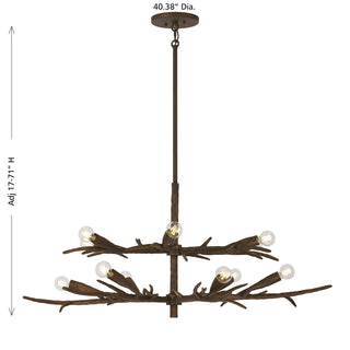 Palisades 12-Light Chandelier in Bark by Breegan Jane