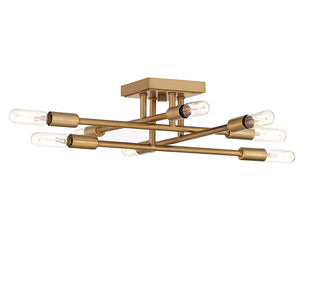 Lyrique 8-Light Ceiling Light in Warm Brass