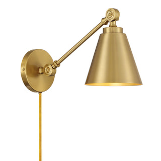 1-Light Wall Sconce in Natural Brass (Set of 2)