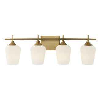 Octave 4-Light Bathroom Vanity Light in Warm Brass
