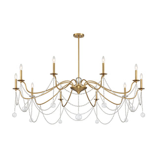 Mariposa 10-Light Chandelier in Warm Brass