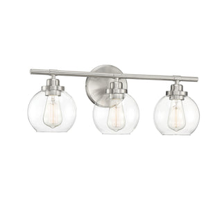 Carson 3-Light Bathroom Vanity Light in Satin Nickel