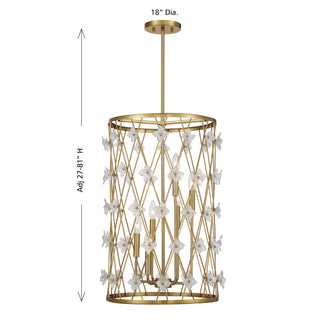 Bailey 6-Light Pendant in Warm Brass